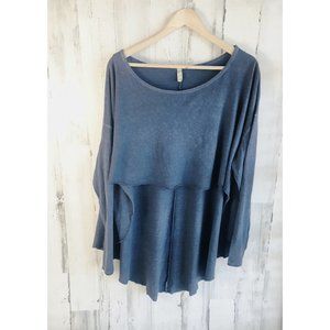 NWOT Free People Extreme Hi Lo Oversized Tee Linen Organic Cotton Boho S